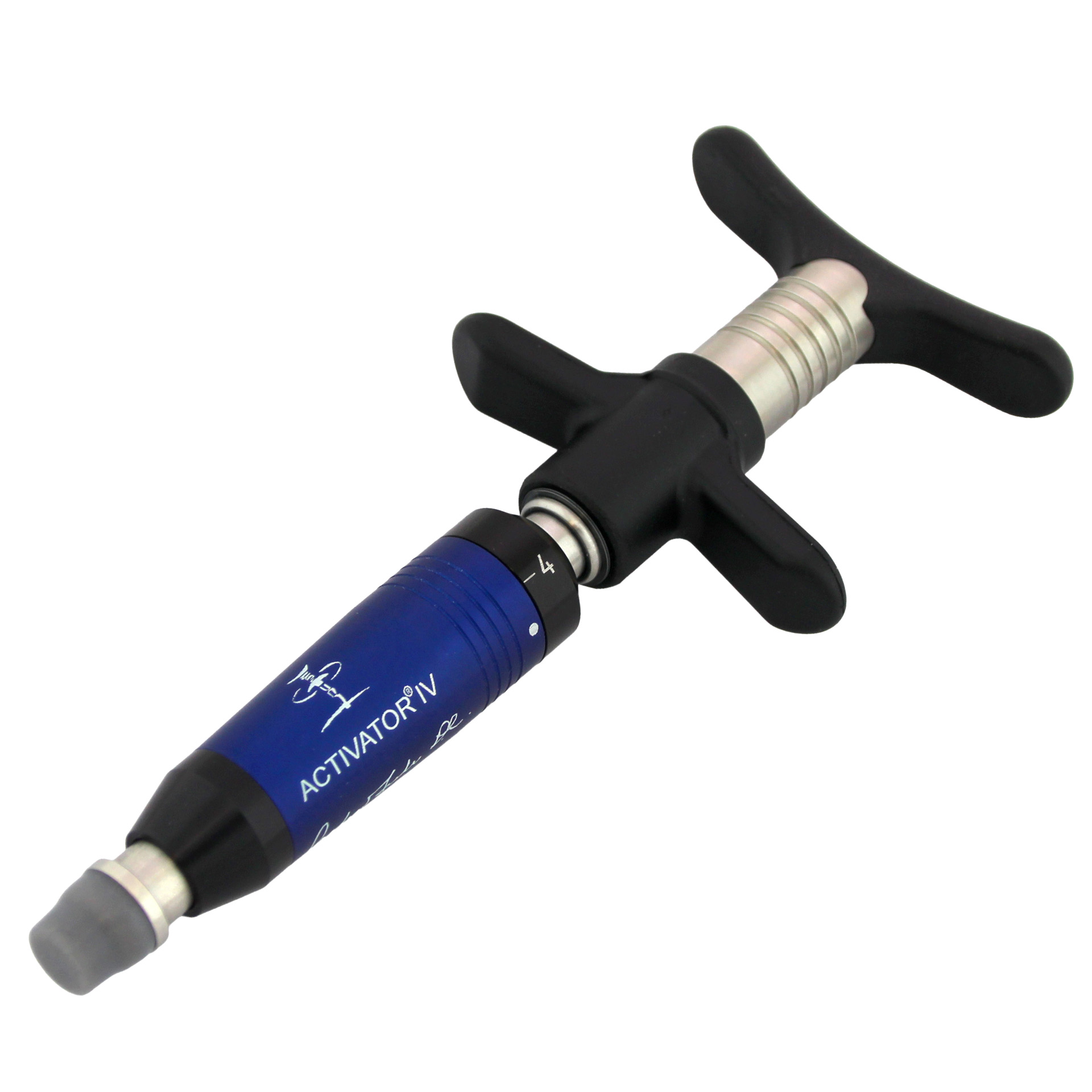 Activator IV in Blau mit ergonomischem Griff und einstellbarer Intensität, chiropraktisches Justierungsinstrument